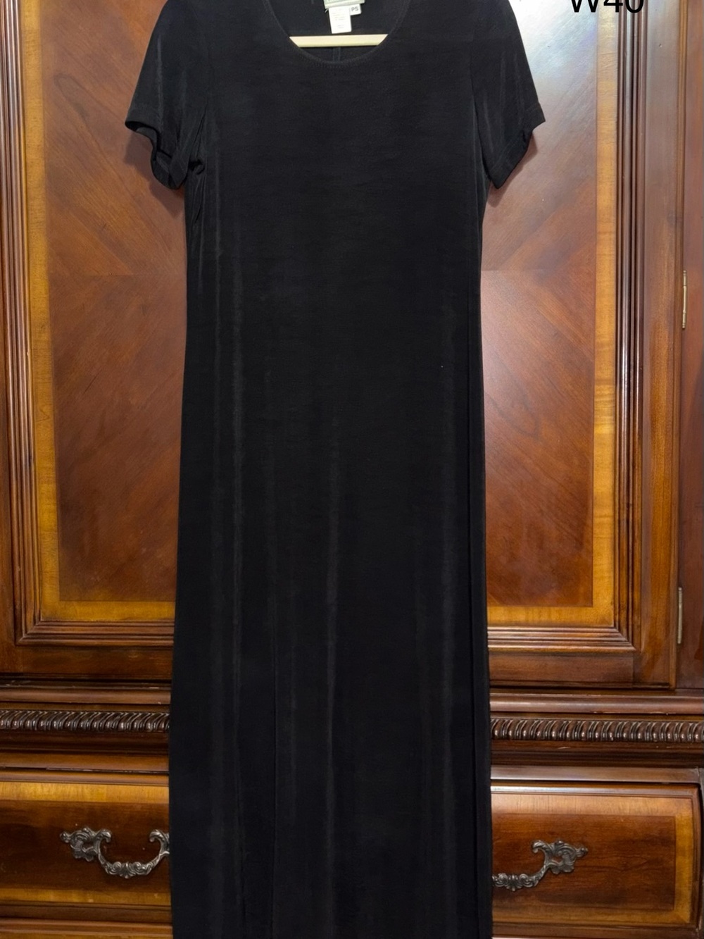 Coldwater Creek Black Short-Sleeve Maxi Dress